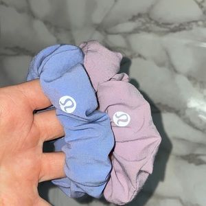 Purple and blue lulu lemon scrunches
